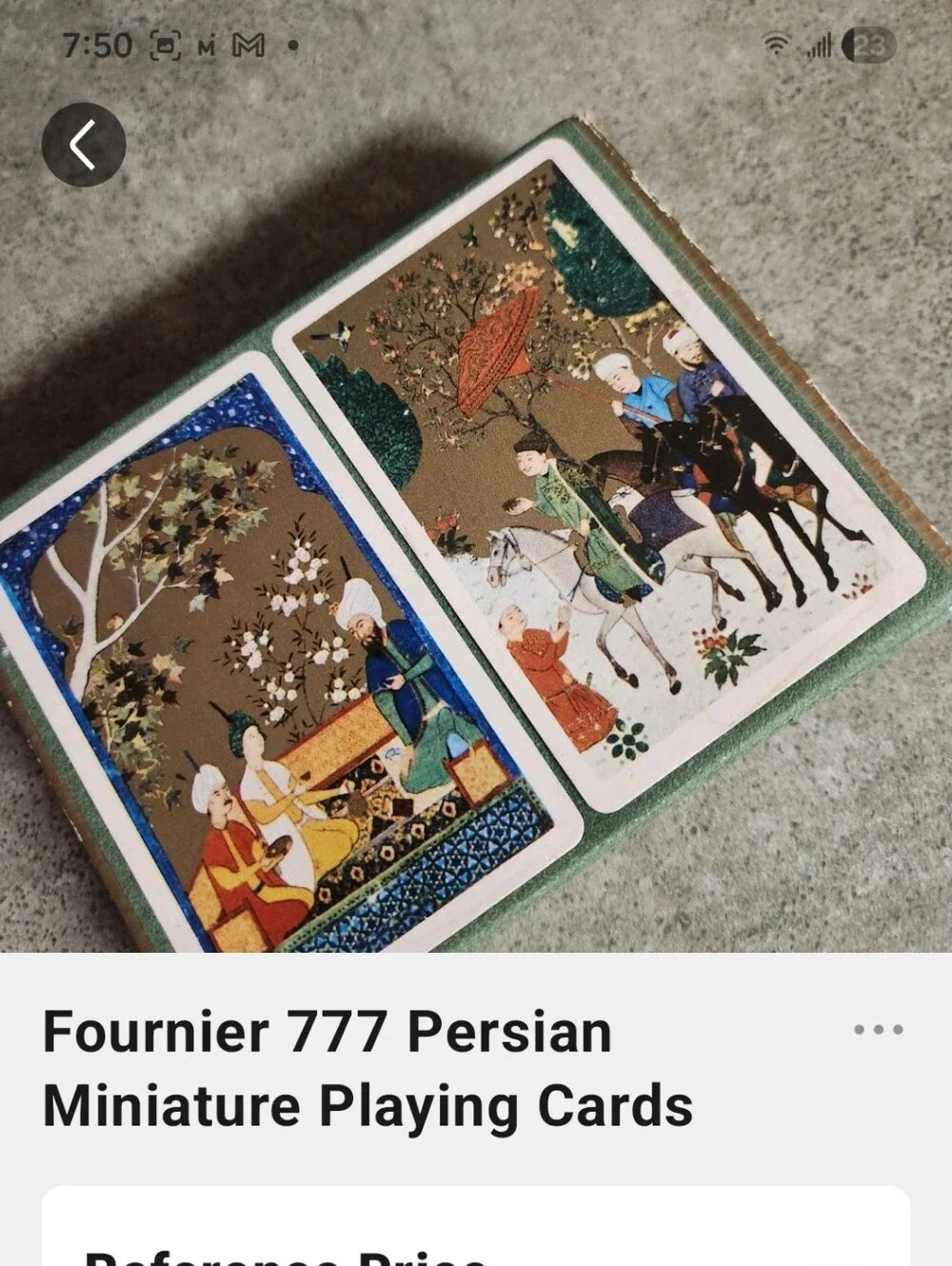 Persian-Style Playing Cards — Green & Gold Accent Deck - Picture 2 of 12